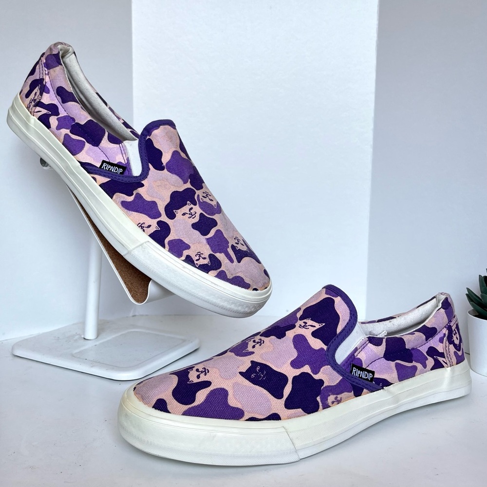RIPNDIP Purple Camo Slip Ons Shoes